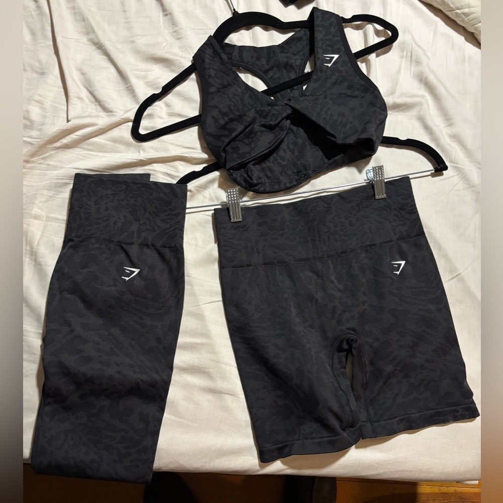 Gymshark Sports Bra, Shorts, and Leggings Set